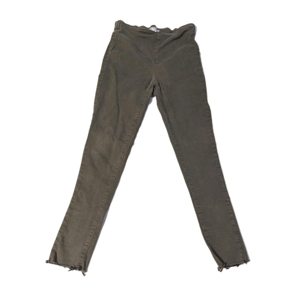 Free People Jeans Women's 30 Green Stretch Denim Pull On Skinny Ankle Low Rise
